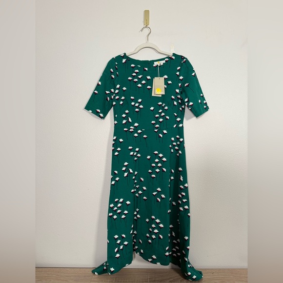 Boden Leonie Ponte Midi Dress in Forest Green floral Women’s Sz 8 NWT - Picture 7 of 8